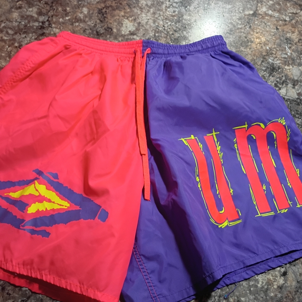Umbro Athletic Shorts Pink and Purple Colorblock Design